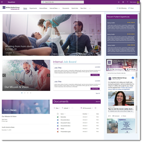 SharePoint Intranet Design Mock up