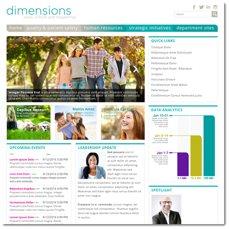 SharePoint Intranet Mockup design Microsoft 365